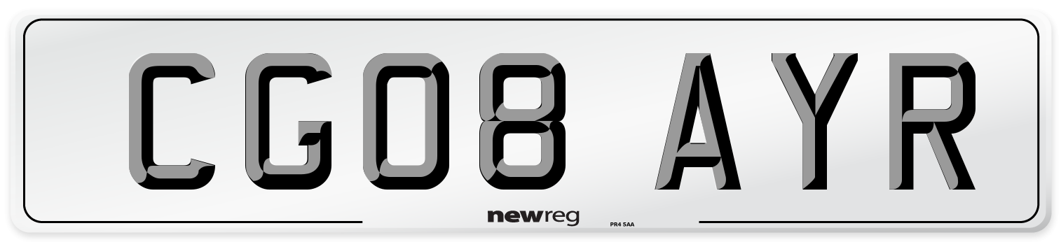 CG08 AYR Number Plate from New Reg